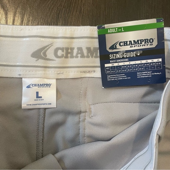 Champro Sports Baseball Pants Adult Gray New with Tags - Picture 3 of 8